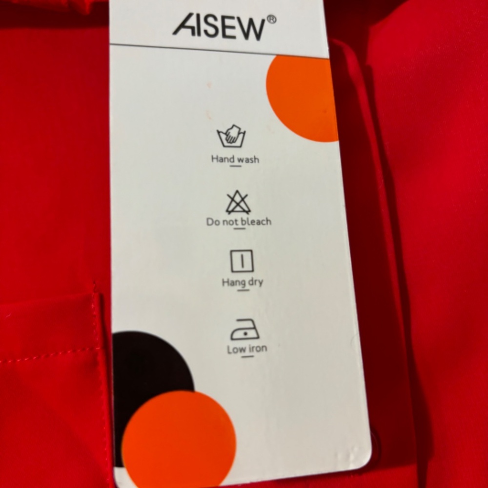 Vibrant Red long sleeve blouse - Picture 4 of 4